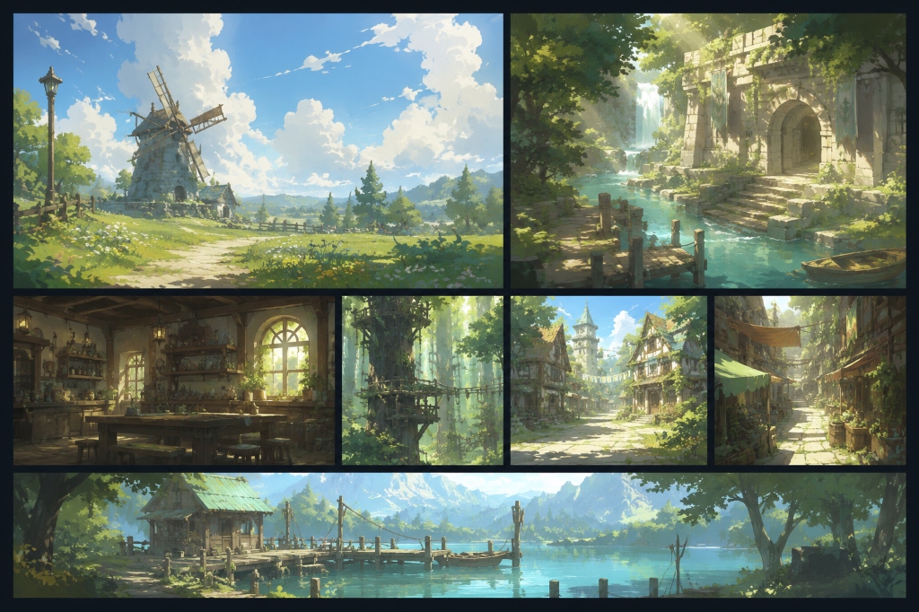 FOREST WATERMILL Environment Design & Assets