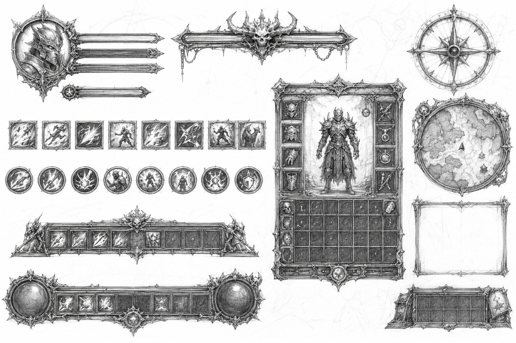 Game HUD & Skill Bar Design